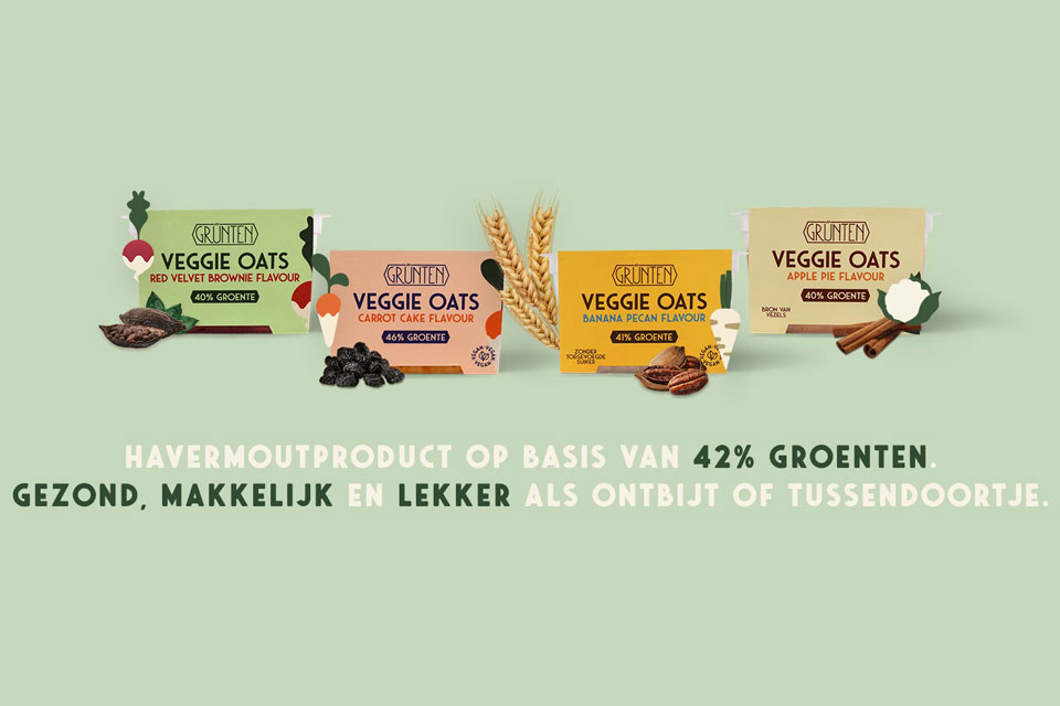 Verpakking veggie oats van Grunten