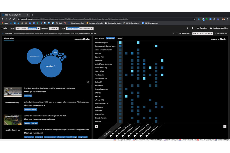 Owlin platform op scherm