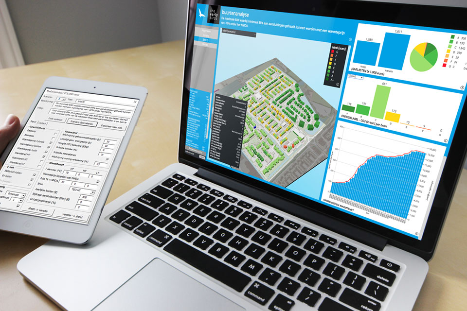  NEST-gebouwenergiemodel op scherm laptop
