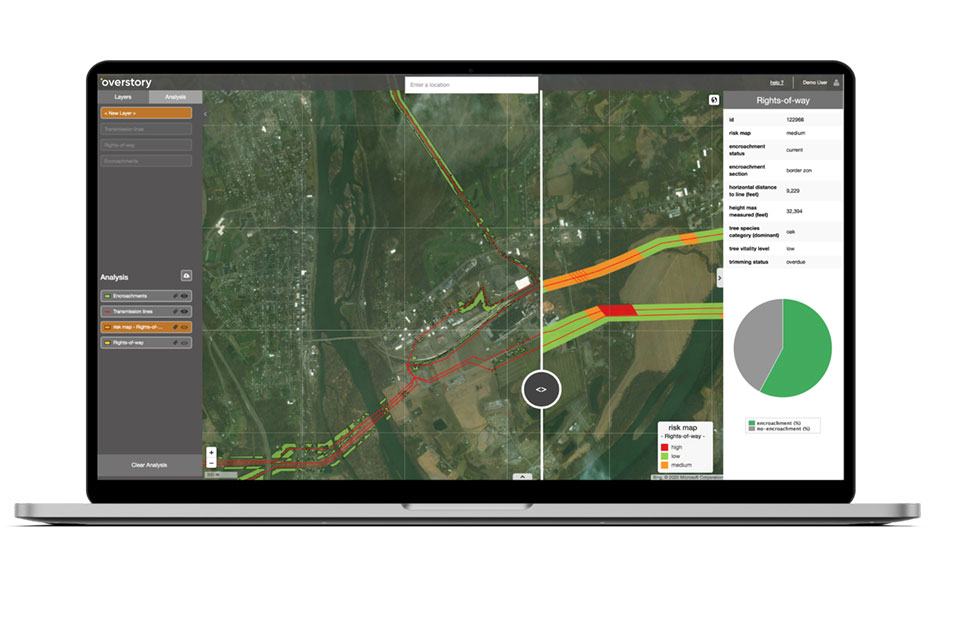 Overstory platform op laptop