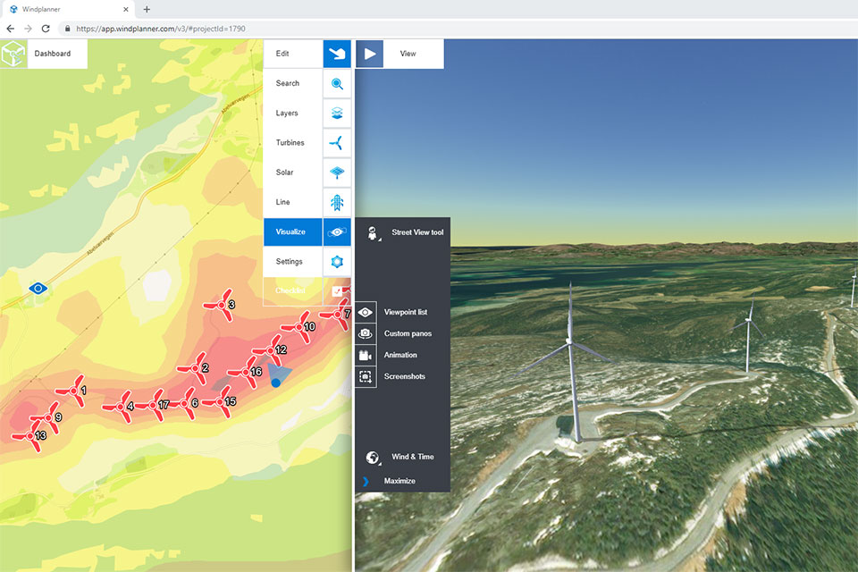 Windplanner toont de visuele impact van wind- en zonproject