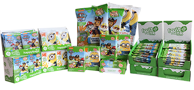 Stands met producten van Fruitfunk