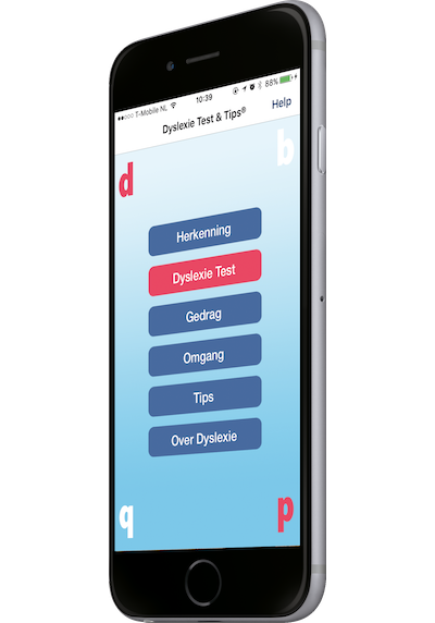 App Dyslexie Test & Tips op mobiele telefoon