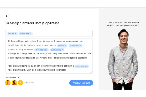 Jellow voorbeeldscherm van een opdracht