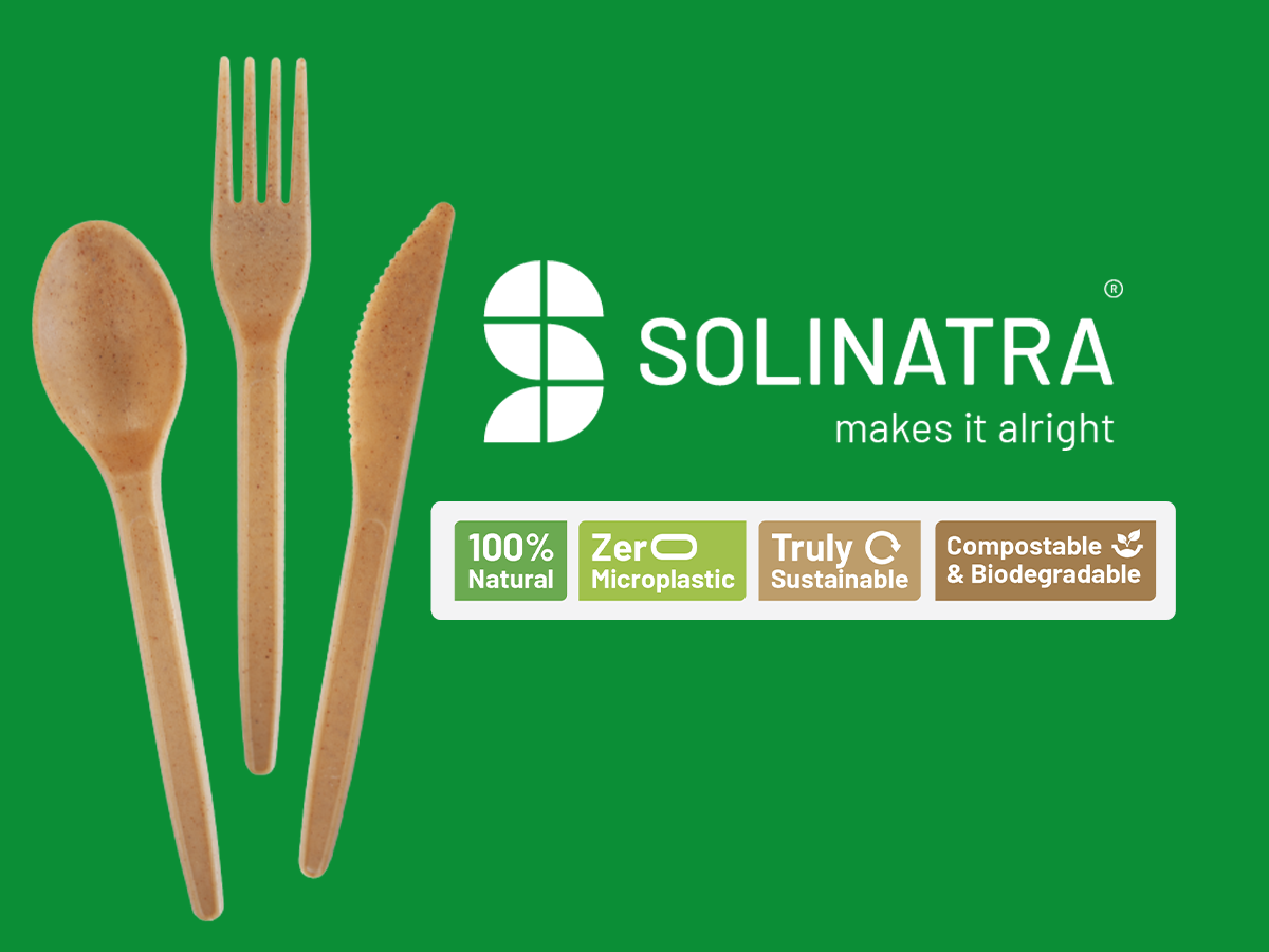 Biomateriaal dat plastic voor eenmalig gebruik vervangt - Solinatra Europe BV