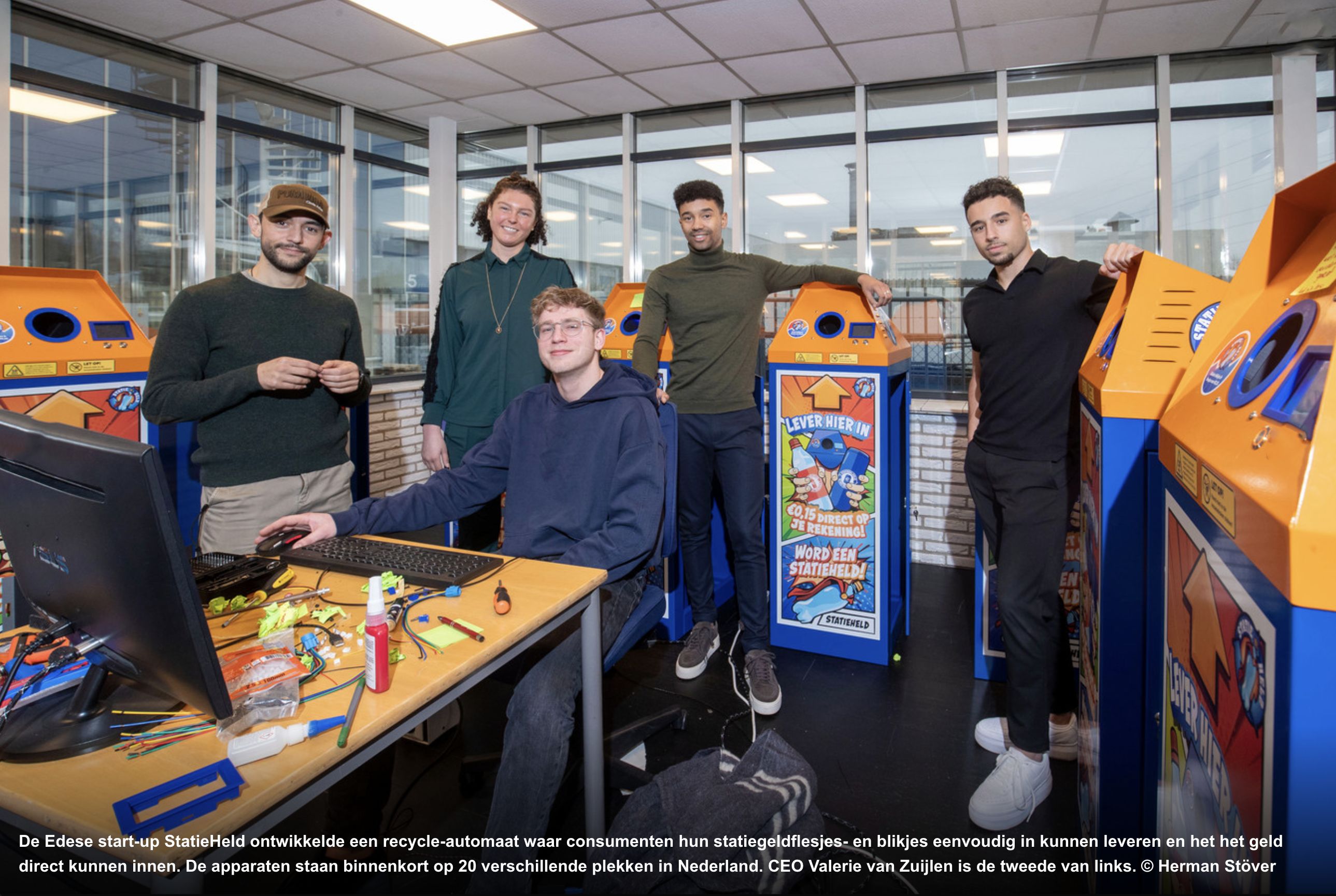 Statieheld, on the go recycling automaat voor klein fles en blik - Statieheld